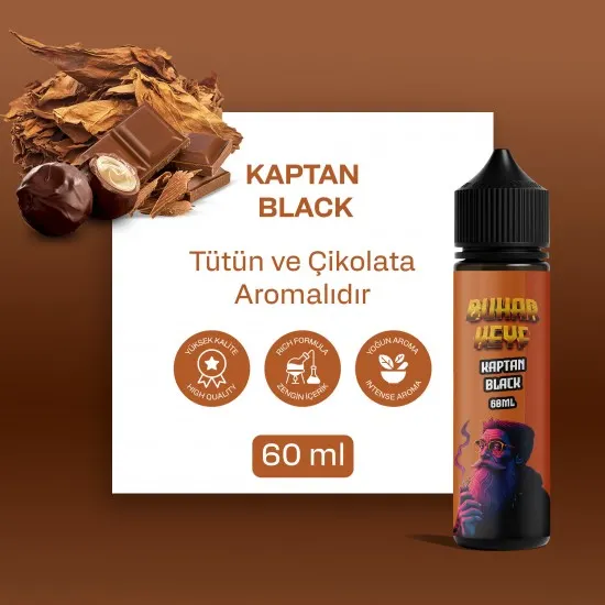 BHK Kaptan Black Likit - Çikolatalı Tütün Aromalı 60ML