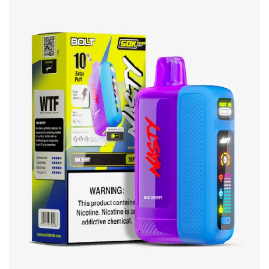 Nasty Bolt 50000 Puff - Dijital Ekranlı Kullan At Pod