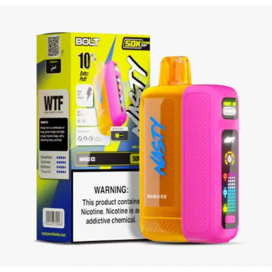 Nasty Bolt 50000 Puff - Dijital Ekranlı Kullan At Pod